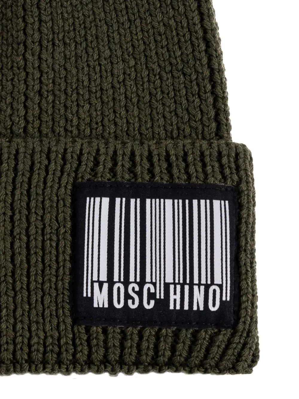 Moschino barcode-detail beanie Groen