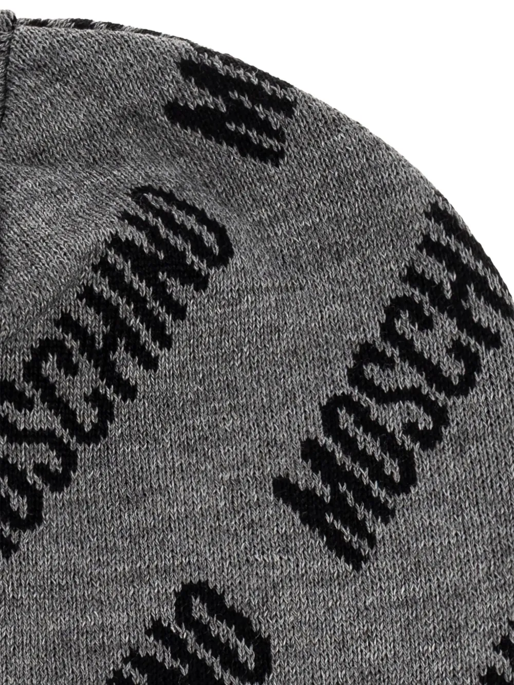 Moschino logo-pattern beanie Grijs