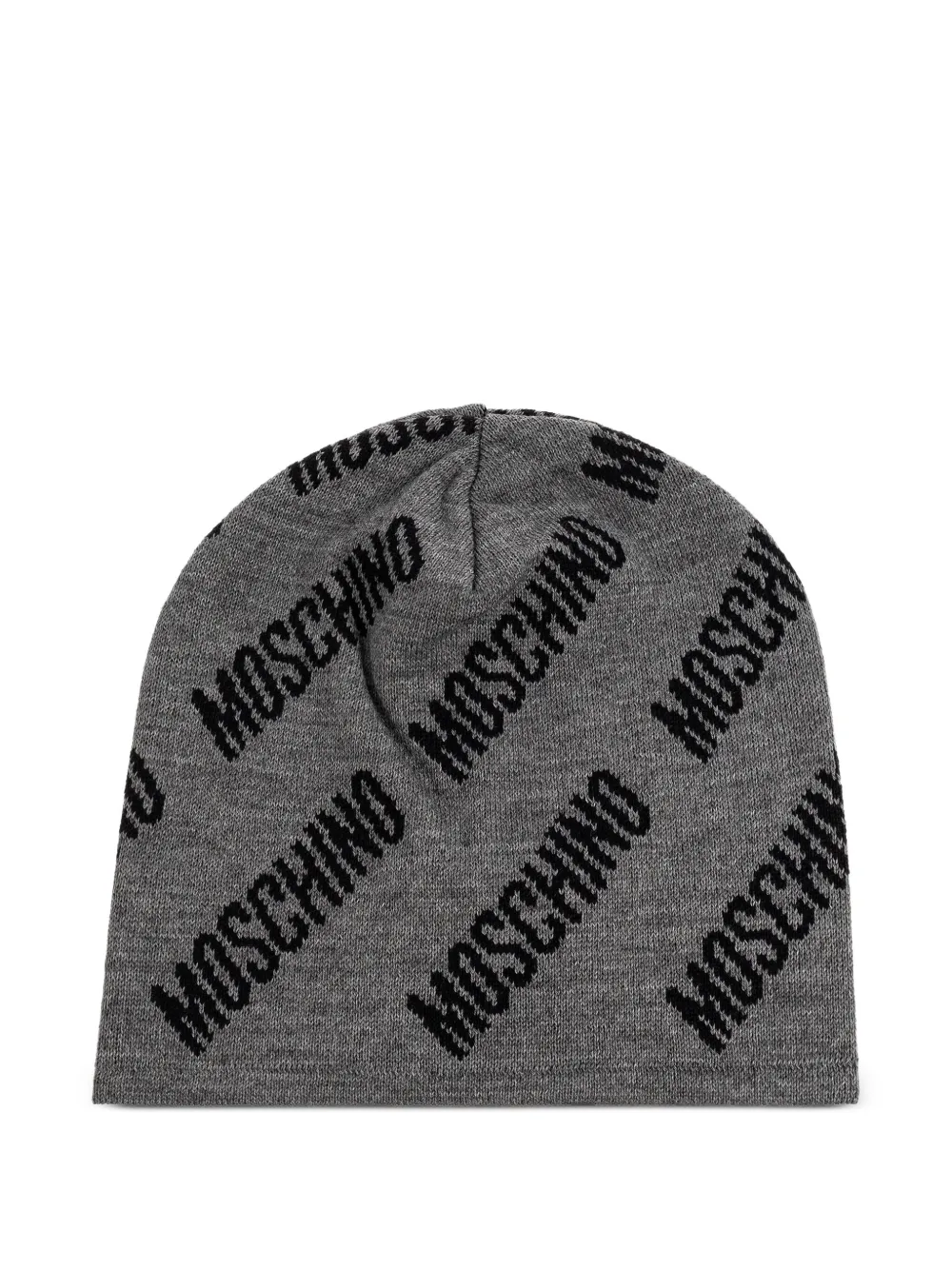 Moschino Muts met logopatroon Grijs