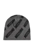 Moschino logo-pattern beanie - Grey