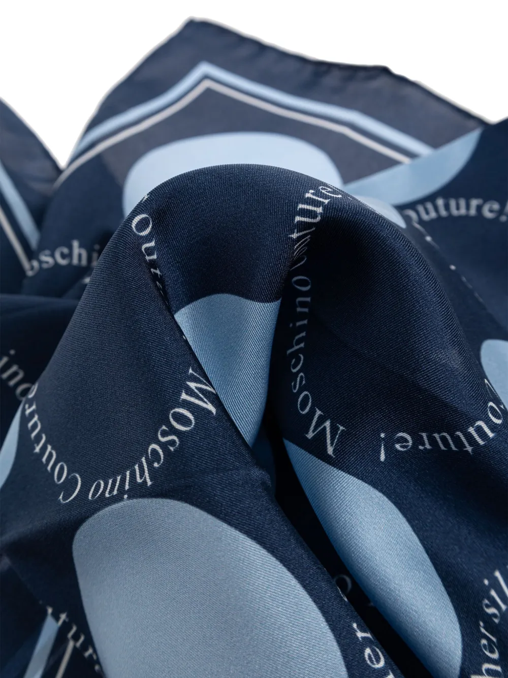 Moschino Zijden sjaal met cirkelprint - Blauw