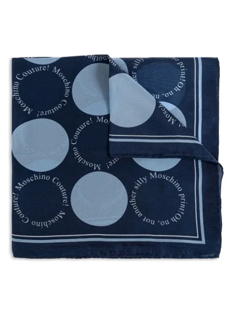 Moschino circle-print silk scarf