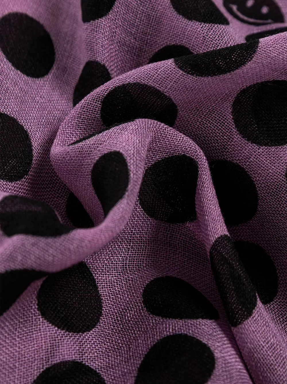 Moschino polka-dot frayed-edge scarf Paars