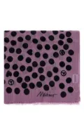 Moschino polka-dot frayed-edge scarf - Purple