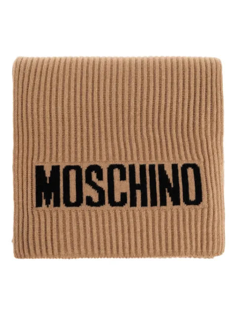 Moschino ribbed logo scarf