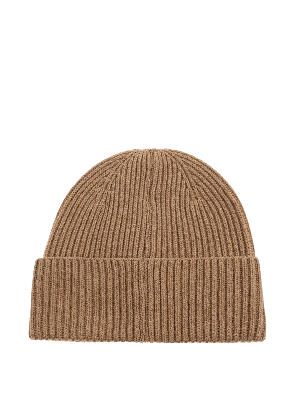Moschino logo-embroidered ribbed beanie Bruin
