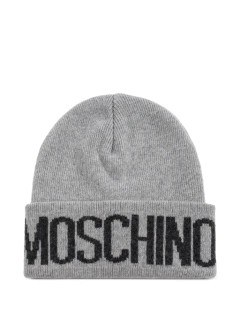 Moschino logo-detail beanie