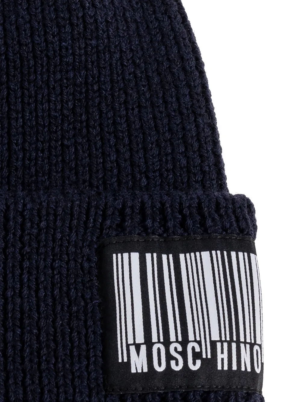 Moschino barcode-detail beanie Zwart