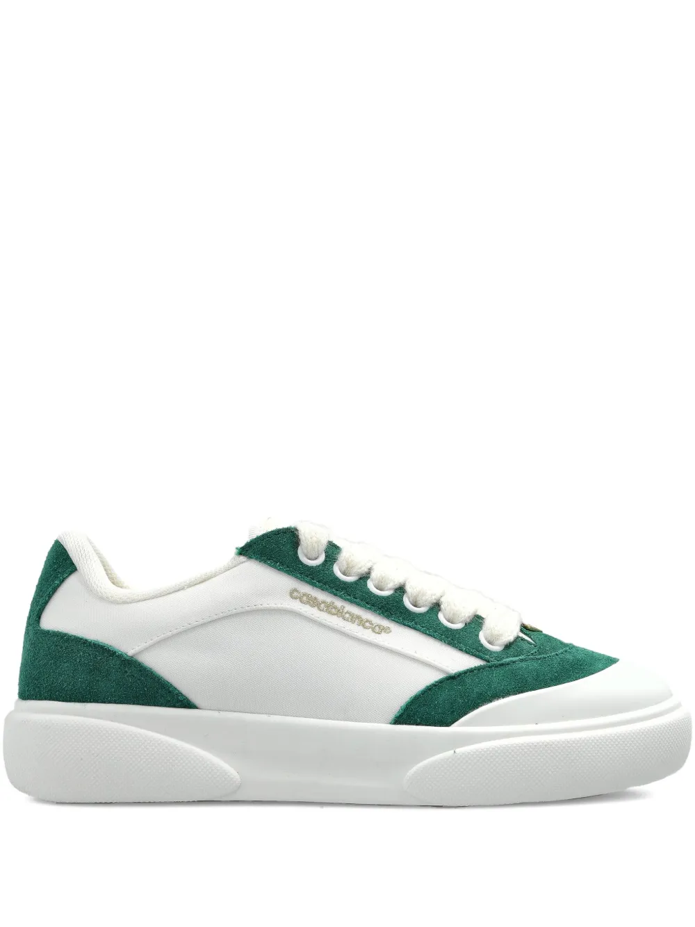 Casablanca suede leather panelled sneakers White