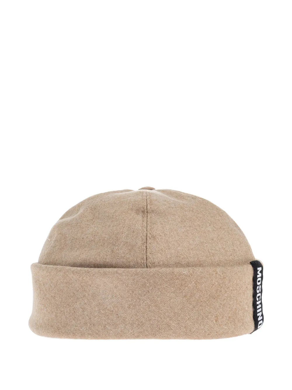Moschino logo-patch beanie Beige