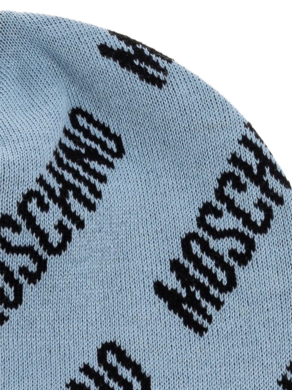 Moschino logo-pattern beanie Blauw