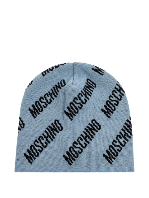 Moschino logo-pattern beanie