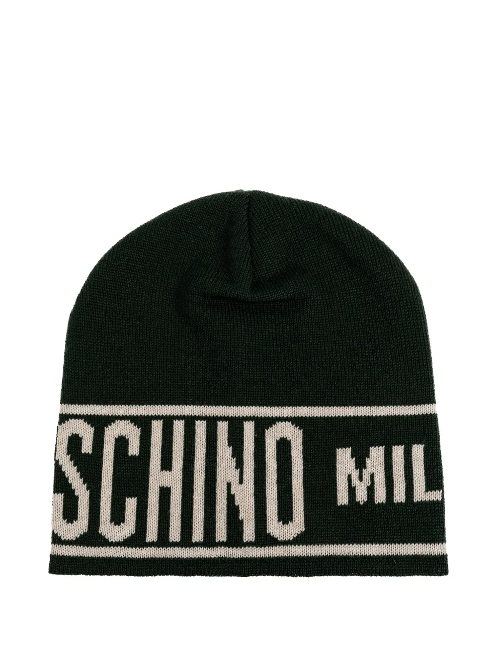 Moschino logo-detail wool beanie Zwart