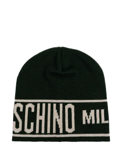 Moschino logo-detail wool beanie
