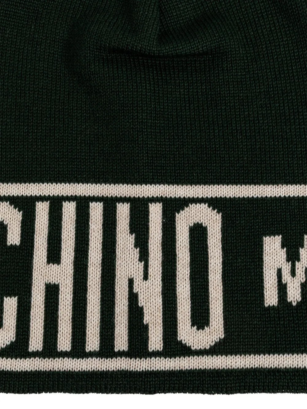 Moschino logo-detail wool beanie Zwart