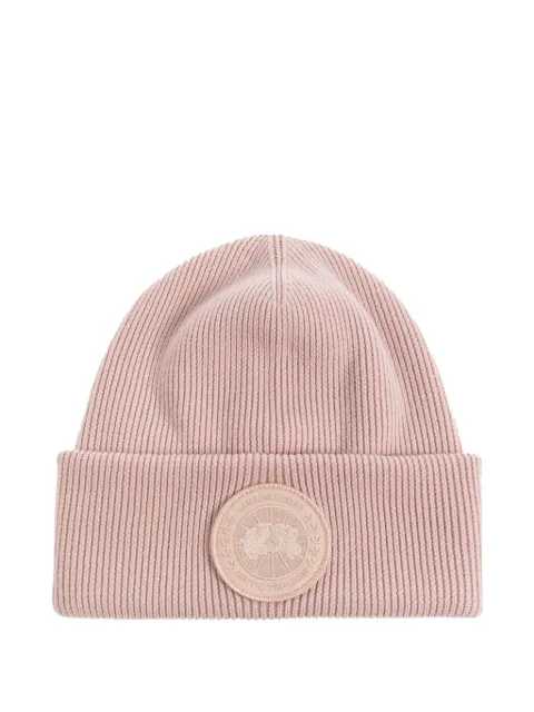 Canada Goose logo-appliqué ribbed beanie