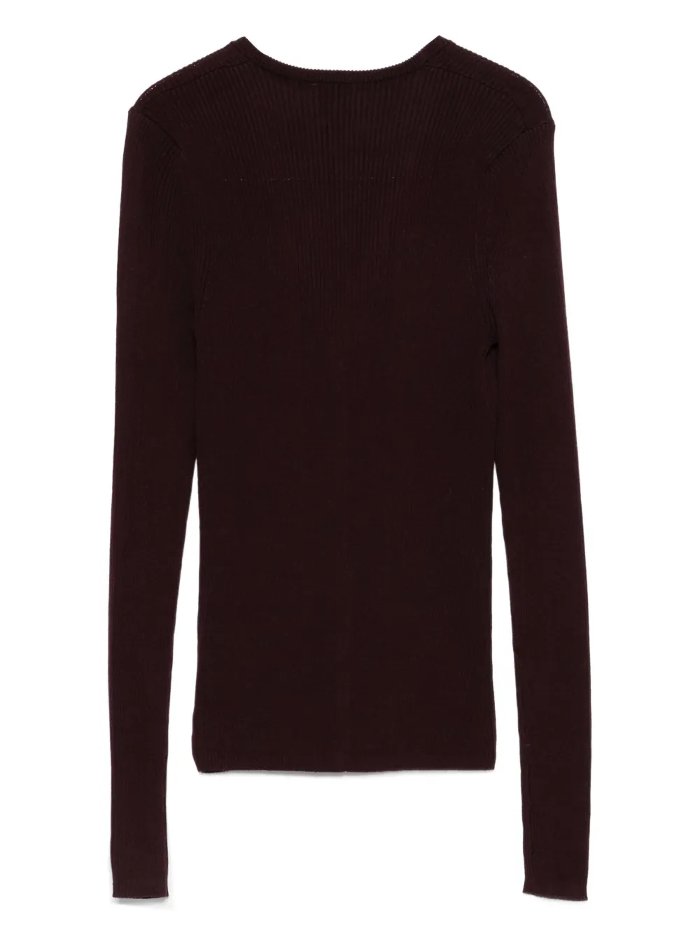HERSKIND ribbed V-neck cardigan Rood