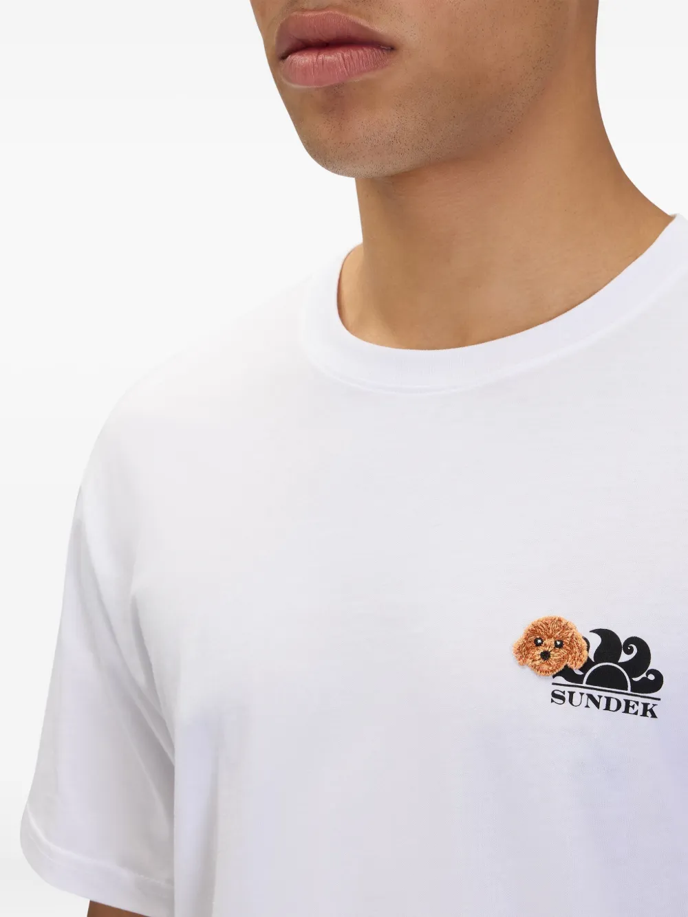 Sundek x Pelo Foundation T-shirt met borduurwerk Wit