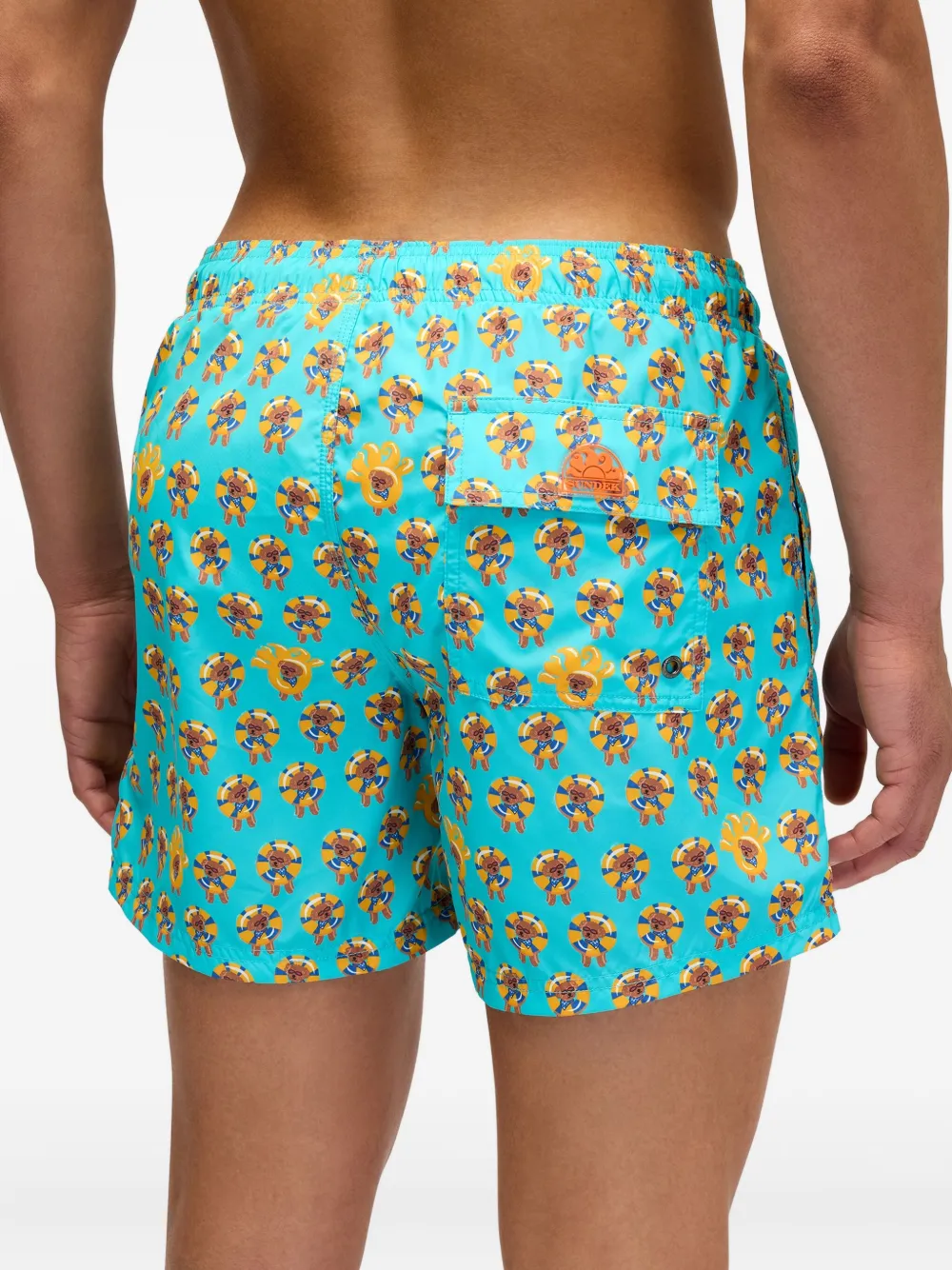 Sundek x Pelo Foundation zwembroek met hondenprint Groen