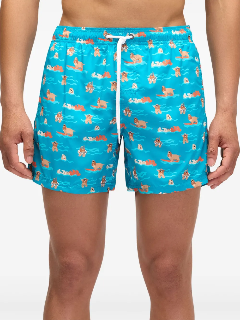 Sundek x Pelo Foundation zwembroek met hondenprint Blauw