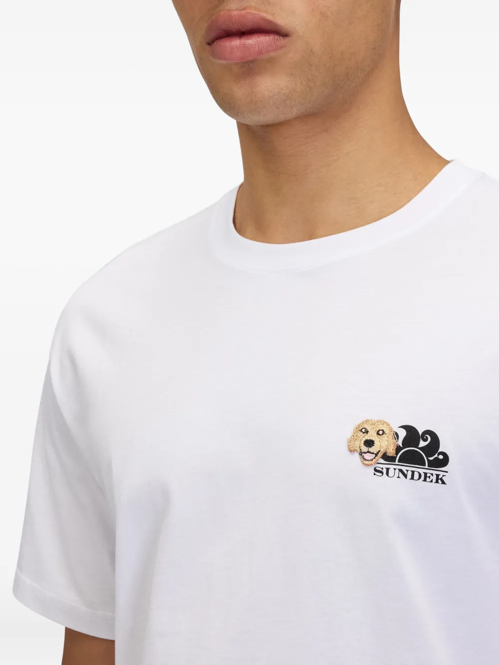 Sundek x Pelo Foundation T-shirt met borduurwerk Wit