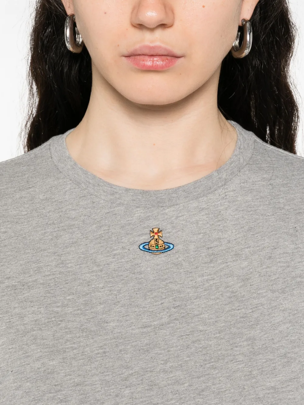 Vivienne Westwood Orb-embellished Cotton T-shirt In Gray