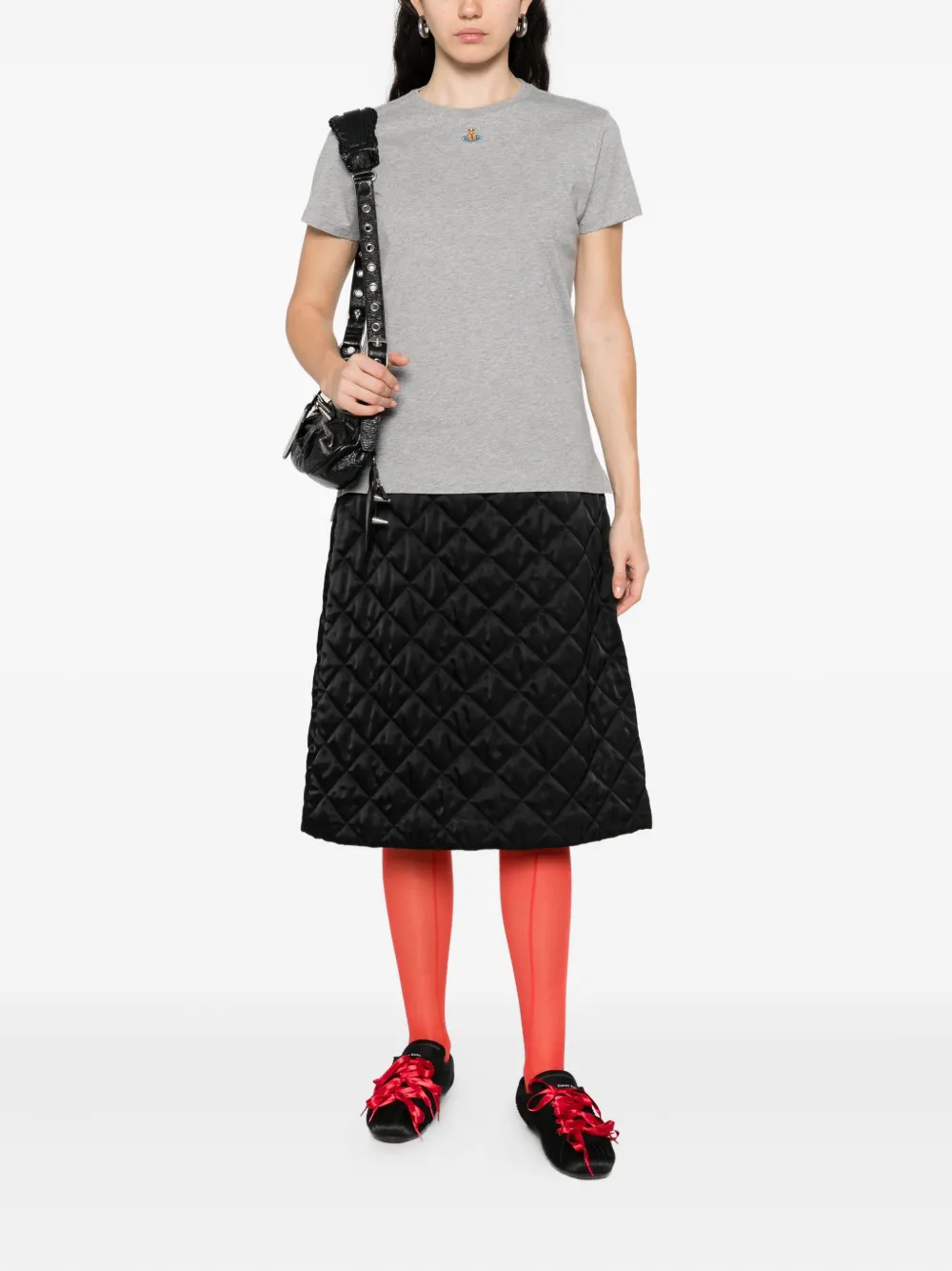 Vivienne Westwood Orb-embellished Cotton T-shirt In Gray
