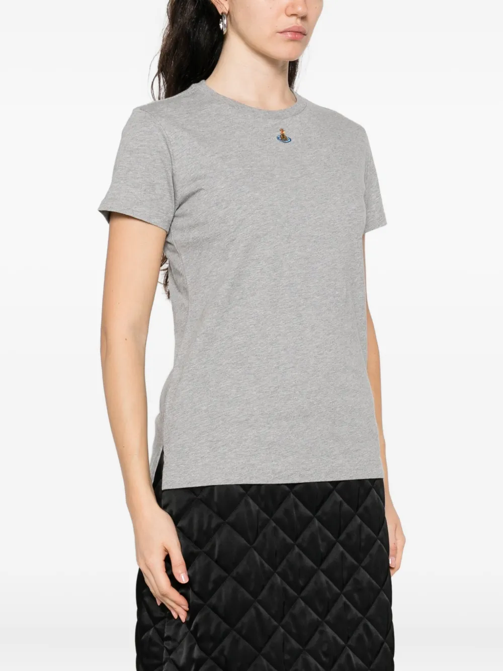 Vivienne Westwood Orb-embellished Cotton T-shirt In Gray