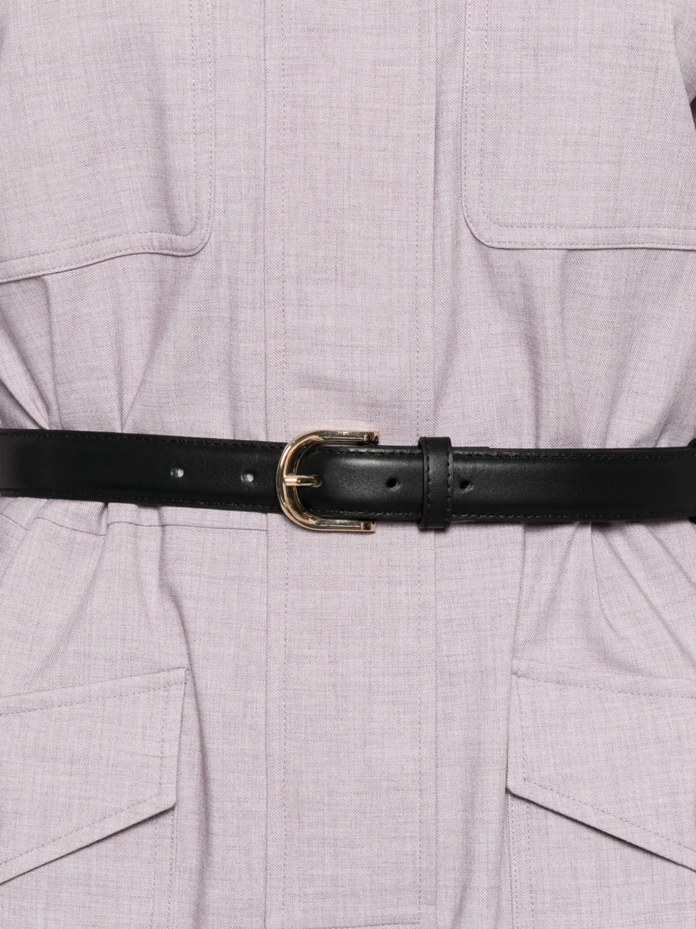 Self-Portrait Twill jumpsuit met ceintuur Paars