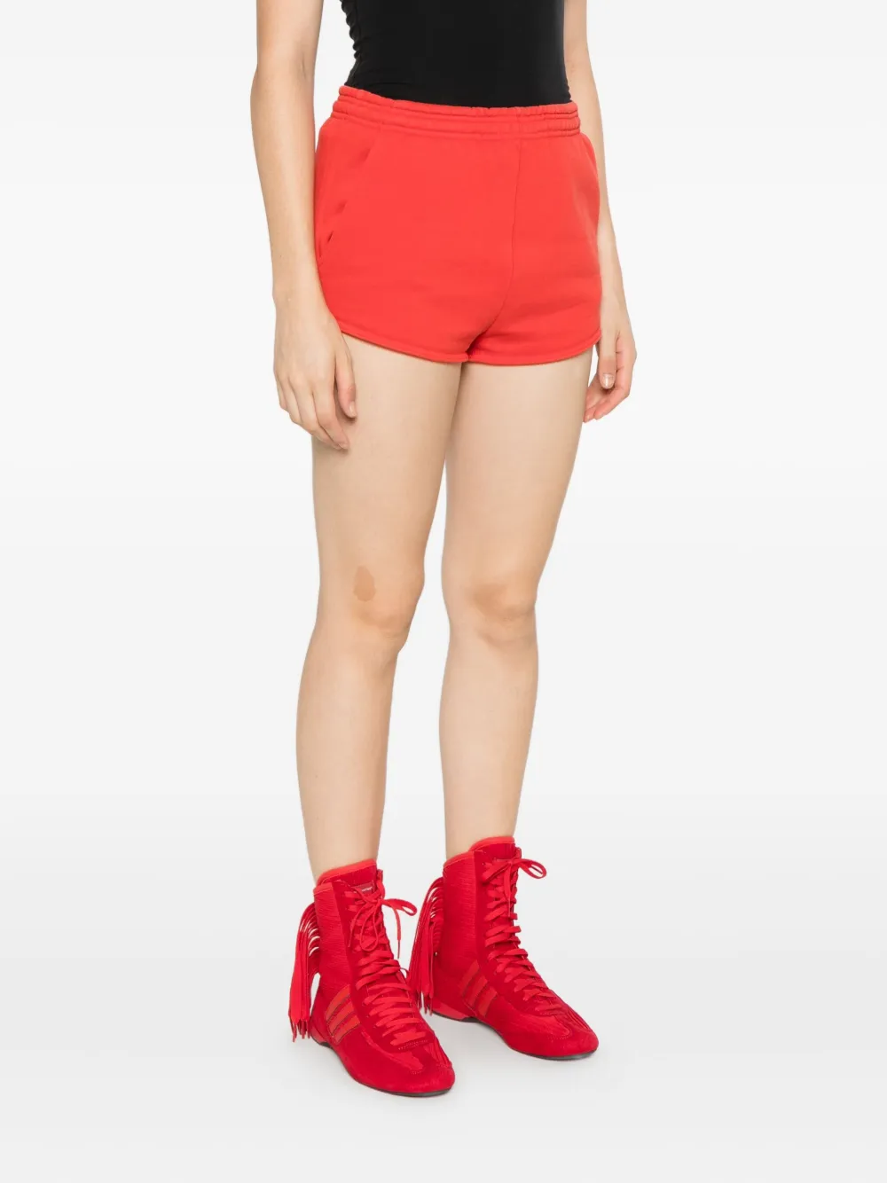 ENTIRE STUDIOS Shorts met elastische taille en zakdetail Rood