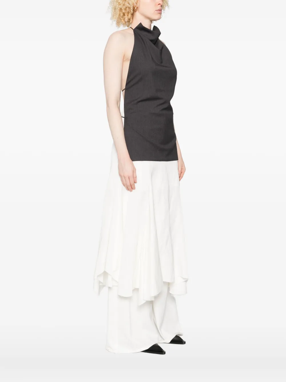 Federico Cina Halter-neck Top In Gray