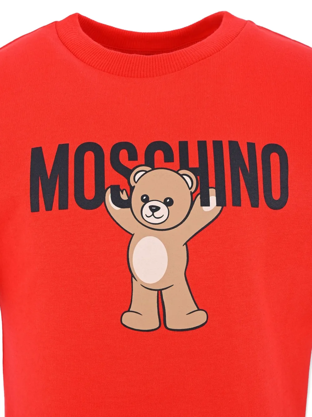 Moschino Kids Katoenen T-shirt met teddybeerprint Rood