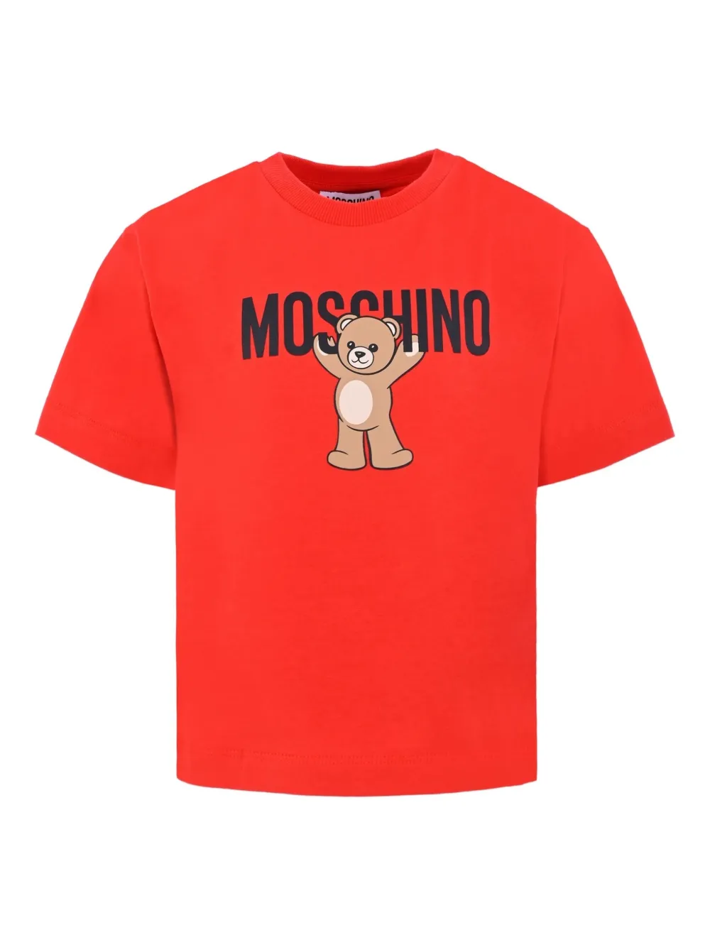 Moschino Kids Katoenen T-shirt met teddybeerprint Rood