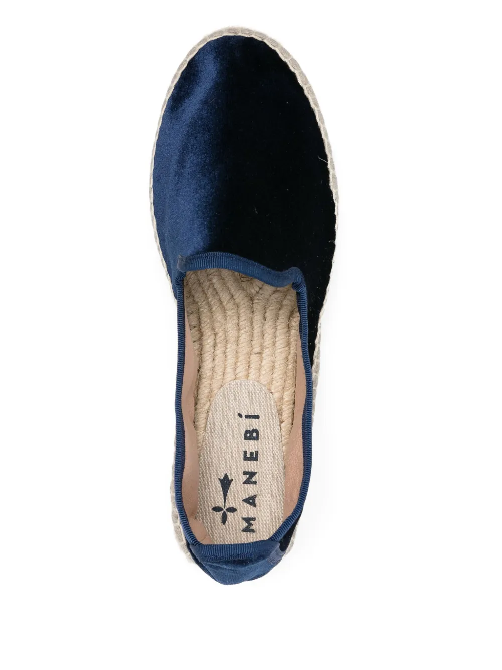 Manebi Monaco velvet platform espadrilles Blue