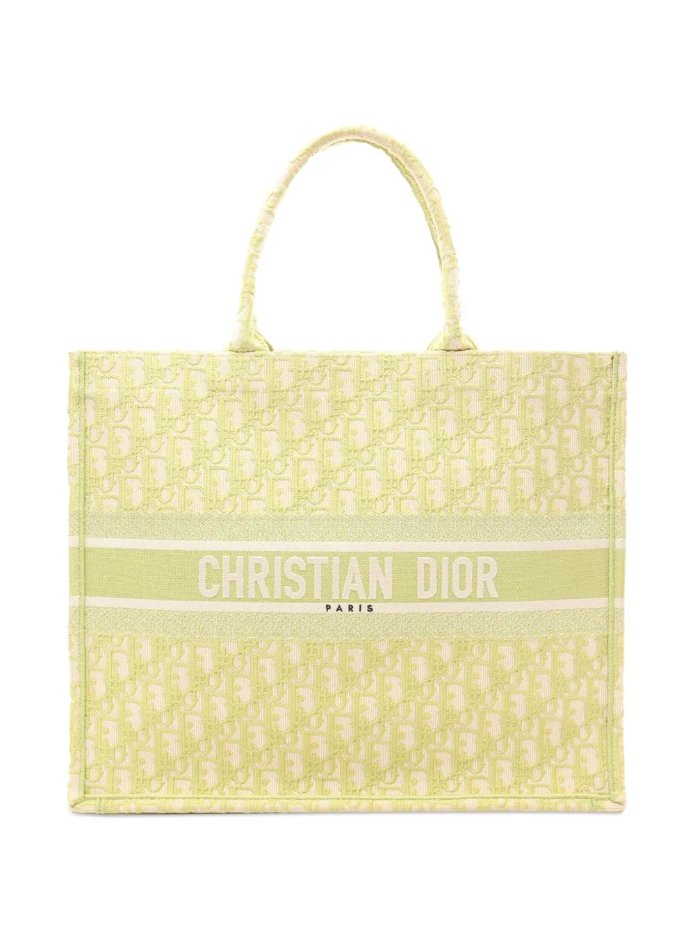Christian Dior Pre-Owned 2000-2025 ラージ オブリーク キャンバス ブック トートバッグ - グリーン Christian Dior Pre-Owned 2000-2025 ラージ オブリーク キャンバス ブック トートバッグ - グリーン