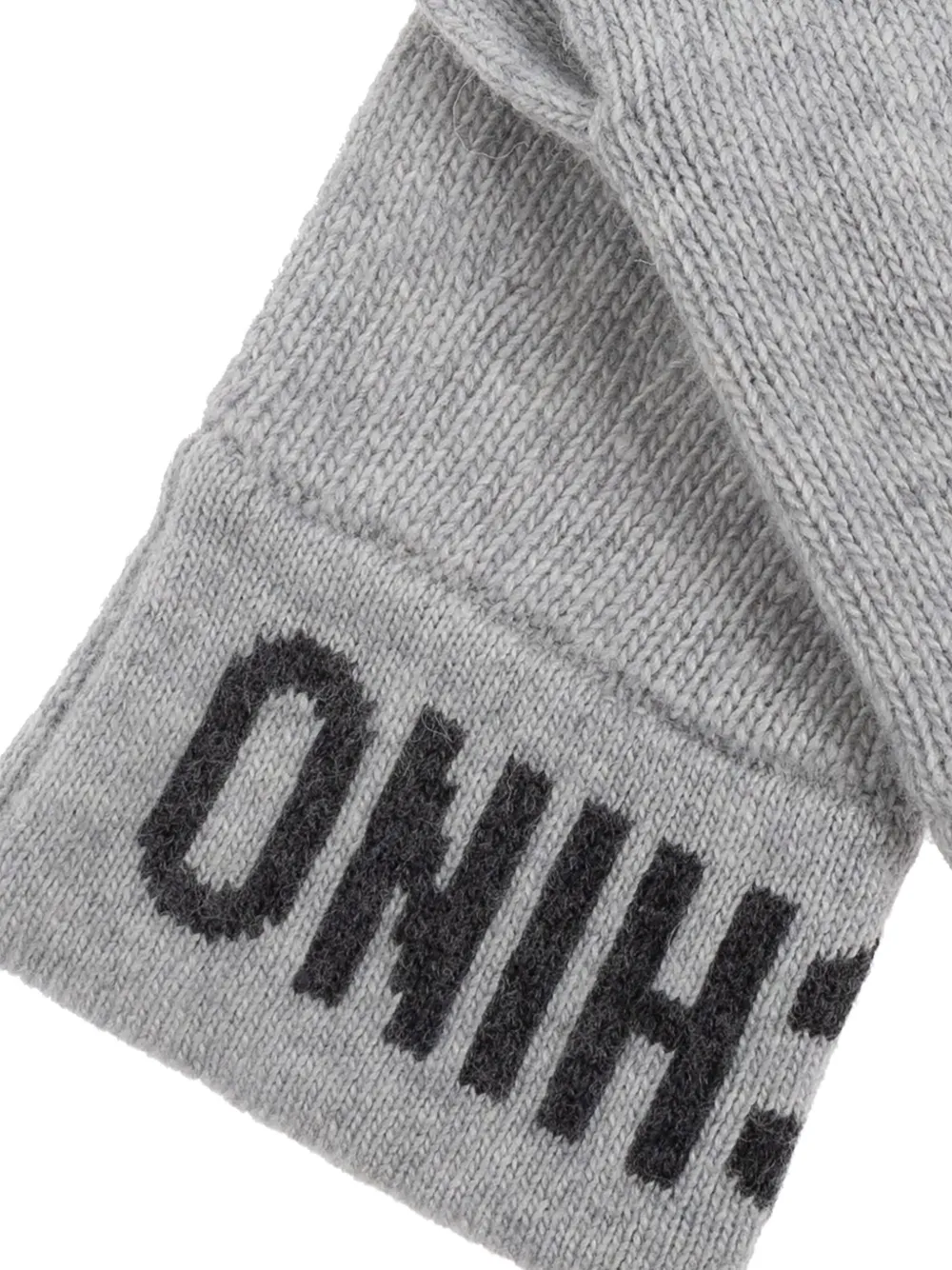 Moschino logo-detail wool gloves Grijs