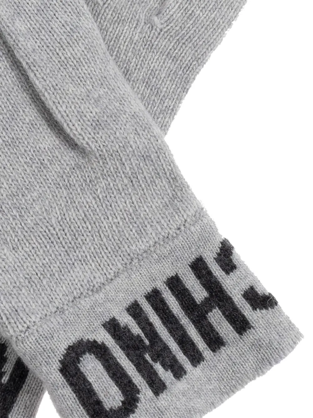 Moschino logo-detail wool gloves Grijs