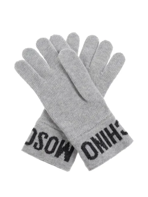 Moschino logo-detail wool gloves