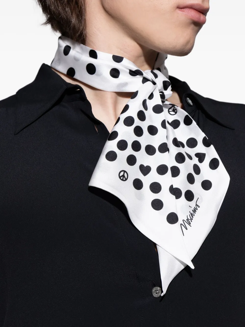 Moschino Sjaal met stippen Wit