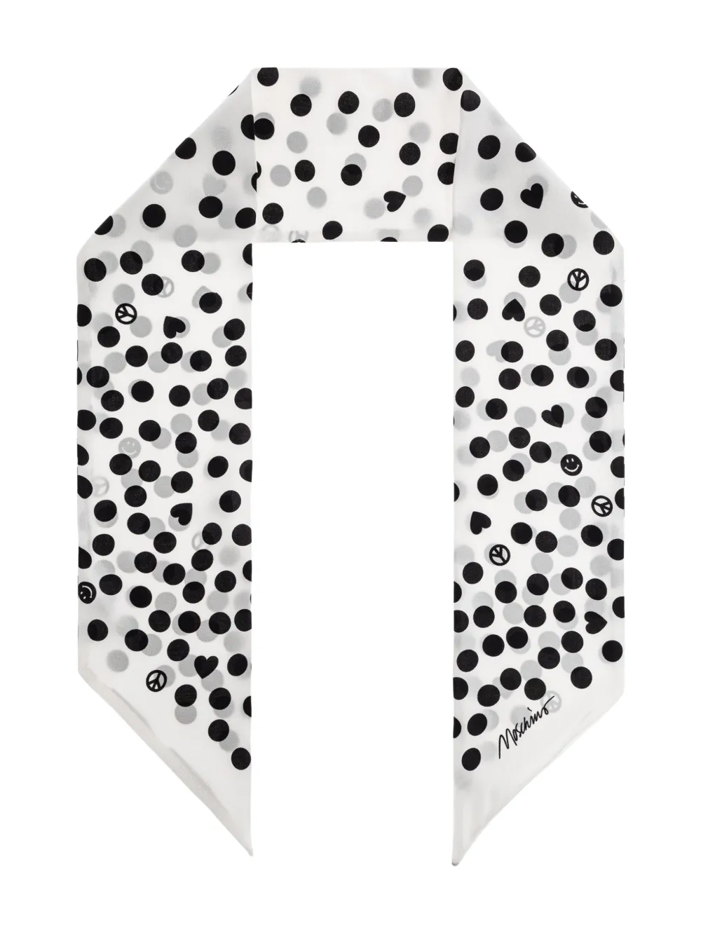 Moschino Sjaal met stippen Wit