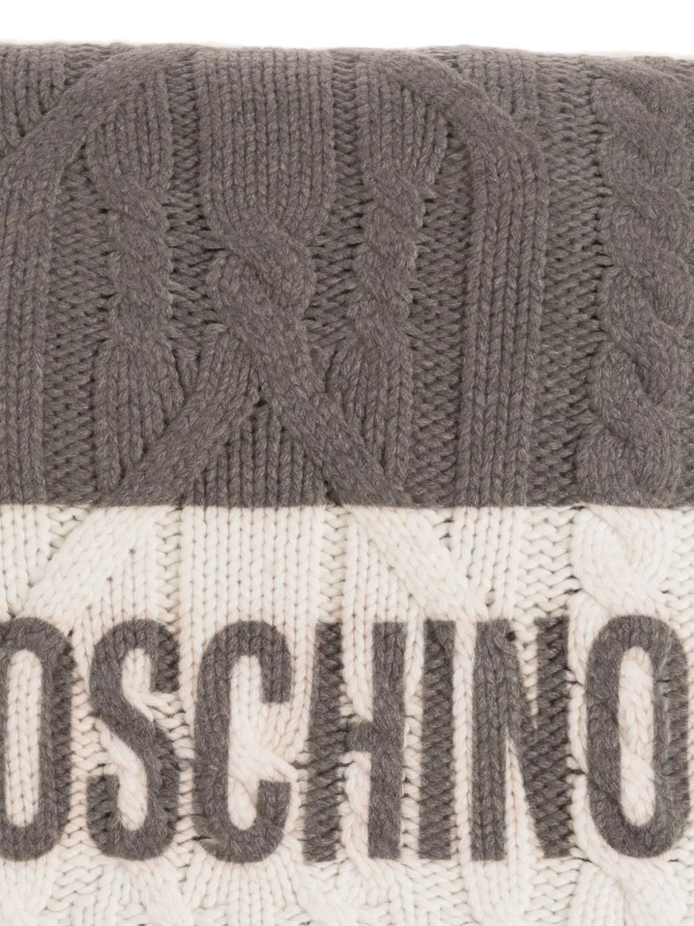 Moschino Kabelgebreide sjaal met vlakken Grijs