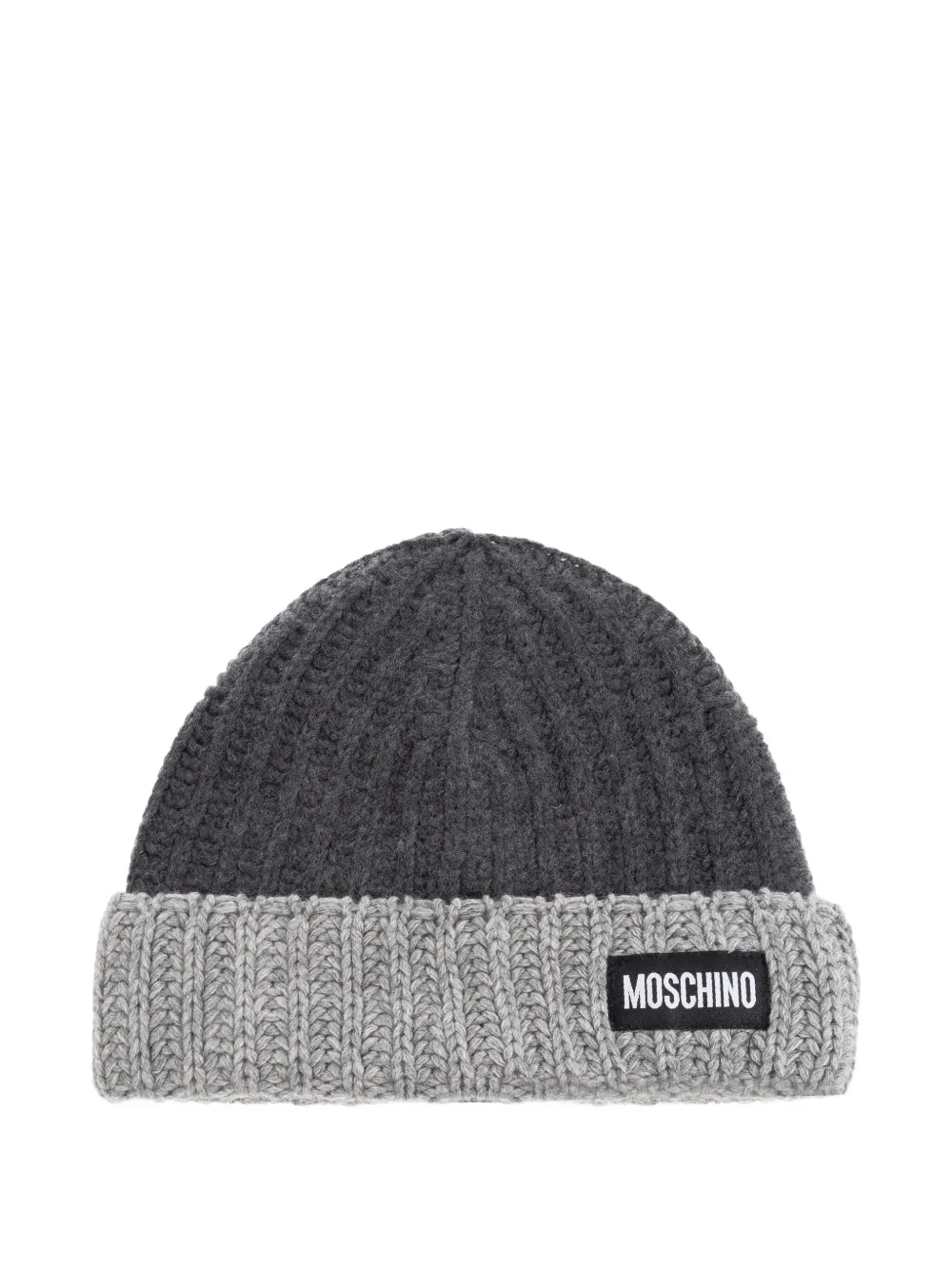 Moschino ribbed wool beanie Grijs