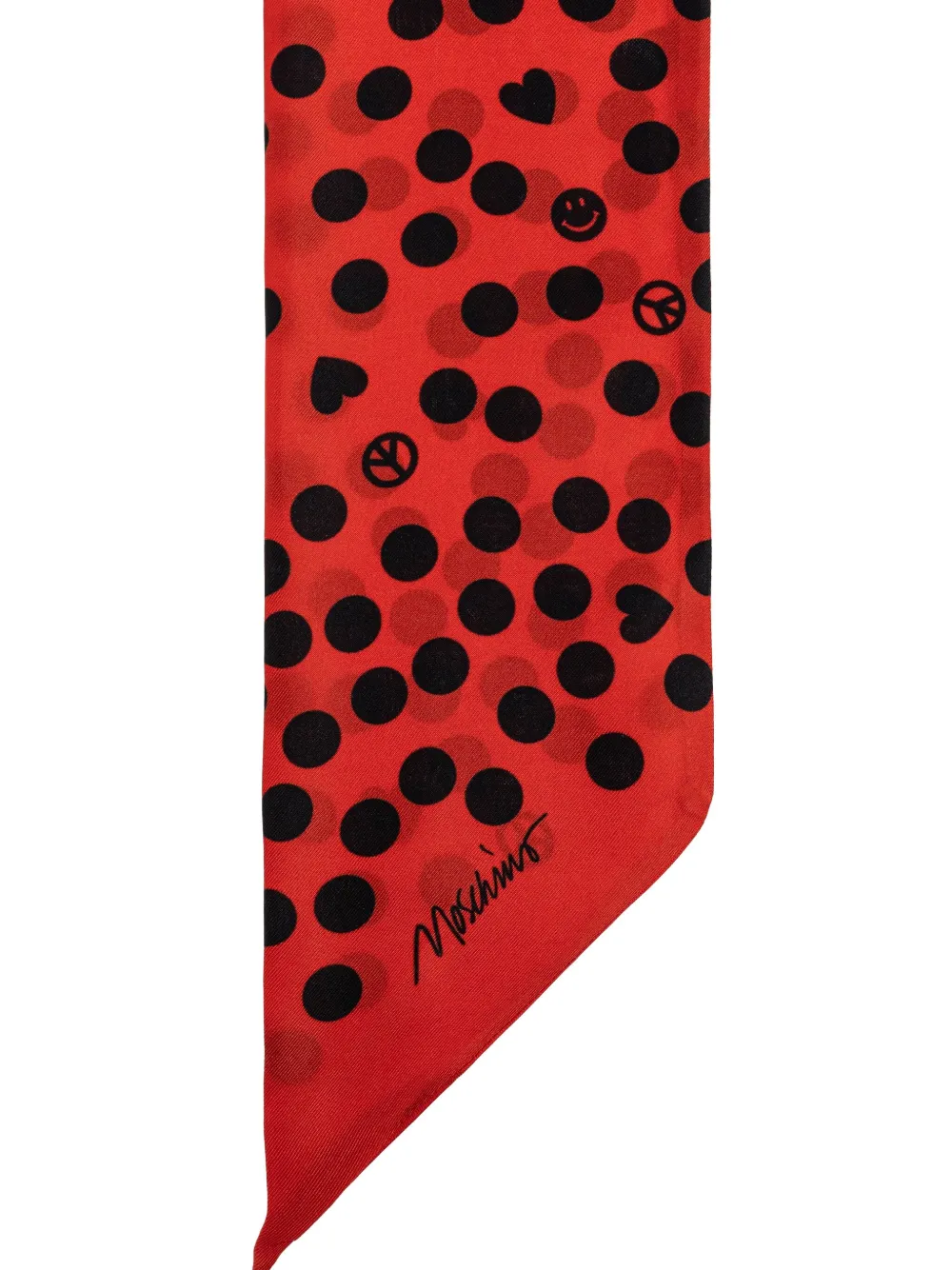 Moschino polka-dot print silk scarf Rood