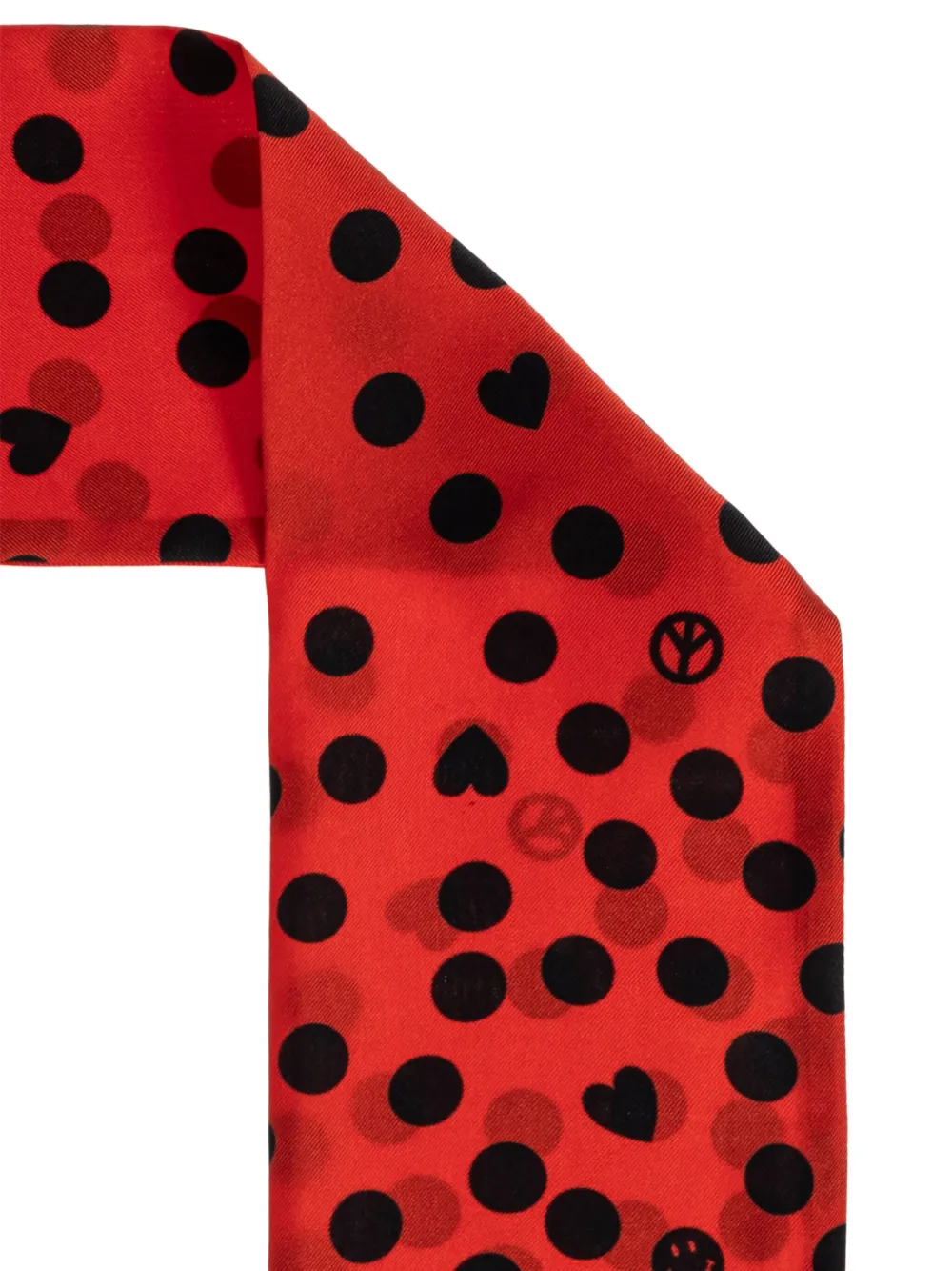 Moschino polka-dot print silk scarf Rood