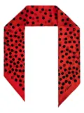 Moschino polka-dot print silk scarf - Red