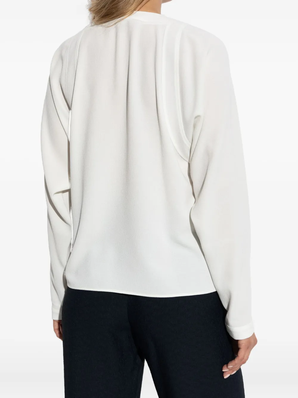 Emporio Armani button-detail raglan-sleeves blouse Wit