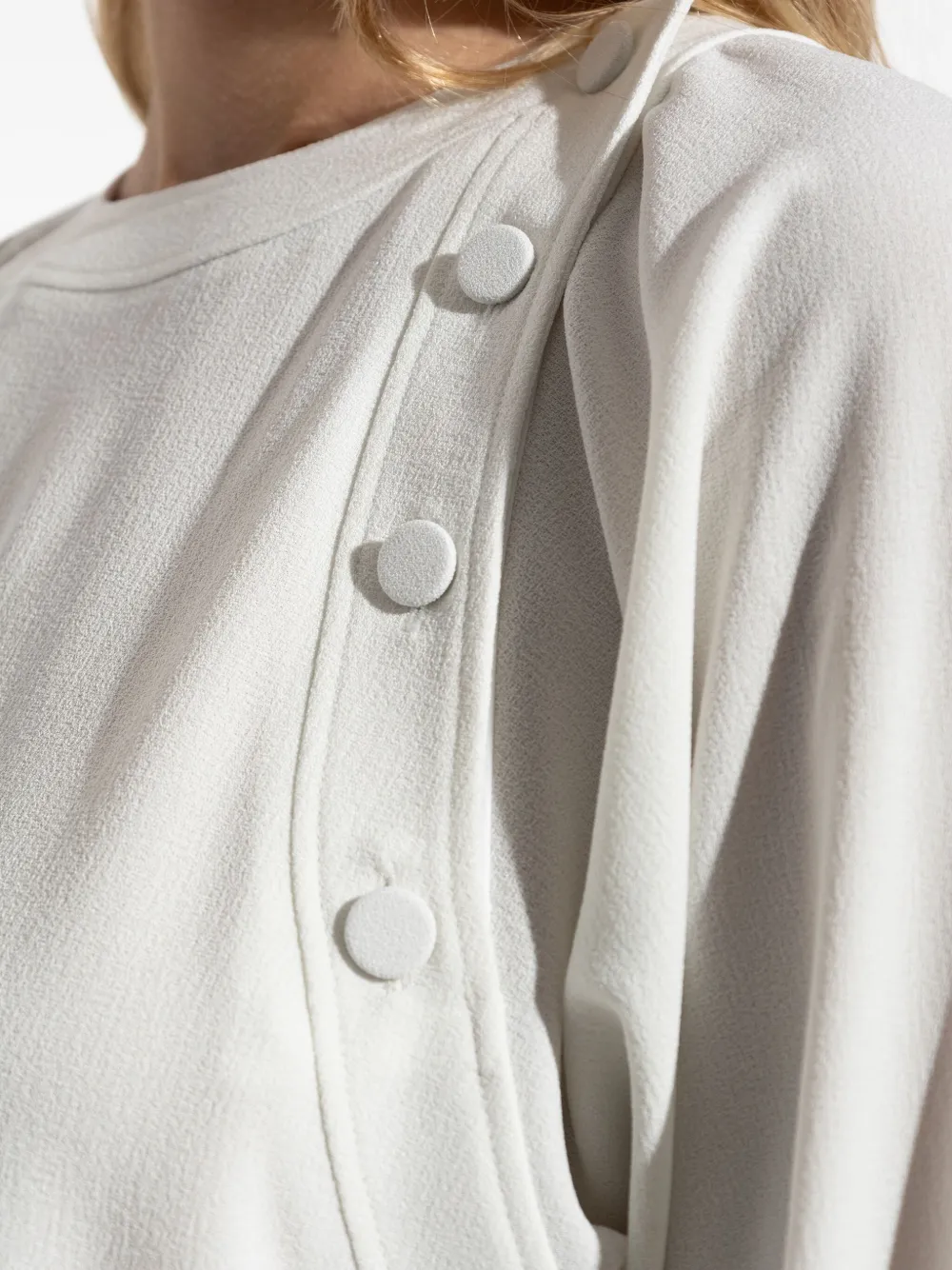 Emporio Armani button-detail raglan-sleeves blouse Wit