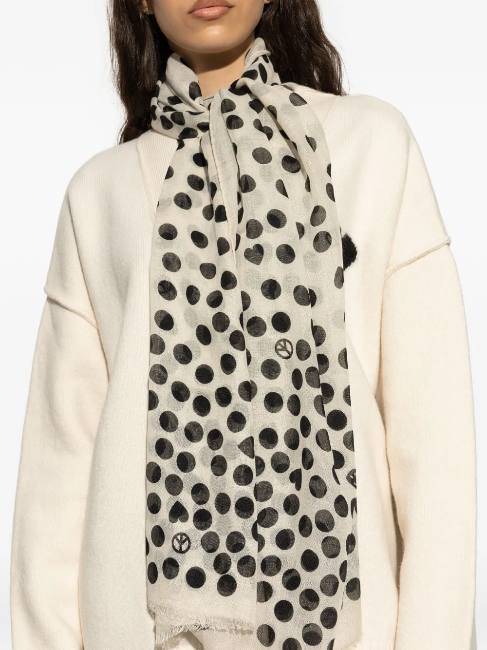 Moschino polka-dot pattern scarf Wit