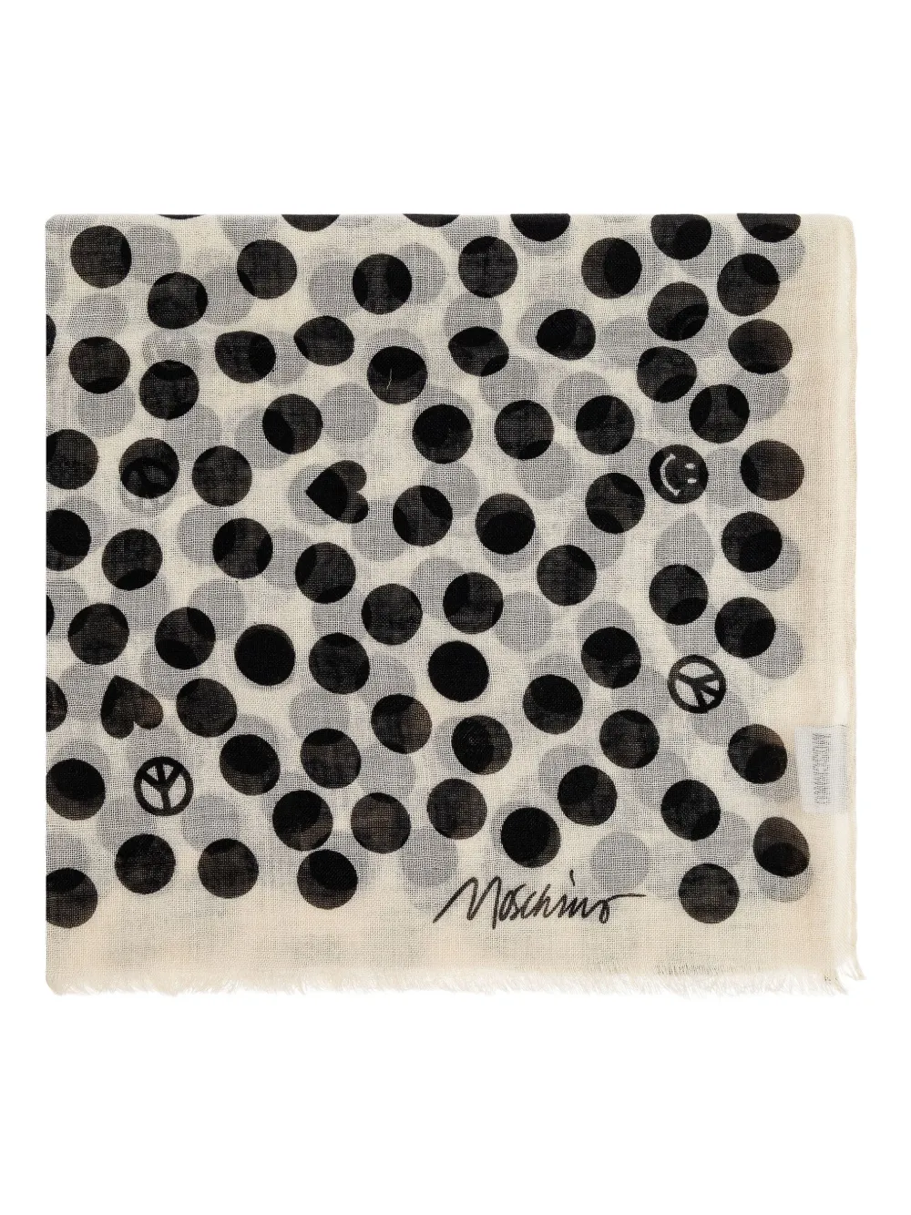 Moschino polka-dot pattern scarf Wit