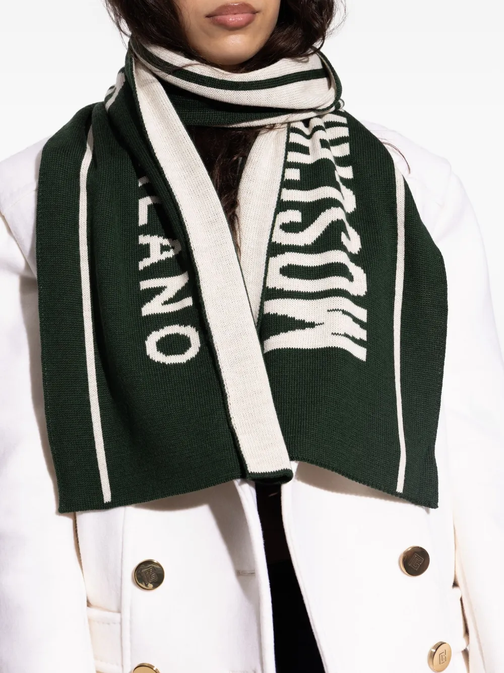 Moschino Sjaal met Milano-logo Groen